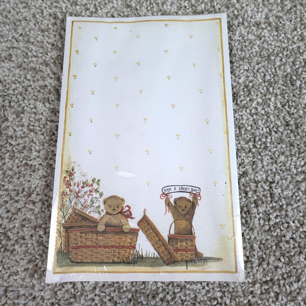 Creations Unlimited Pat Richter Teddy Bear Stationary 50 Sheets 1995 Vintage
